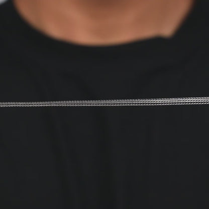 Oxidised Silver Foxtail Chain For Him