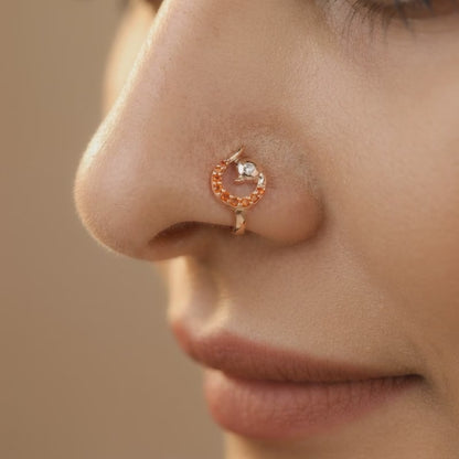 Rose Gold Sharvani Nose Pin (Clip on)