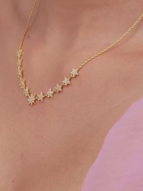 Golden Radiating Star Necklace