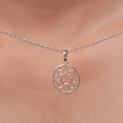 Rose gold Sunpetal Filigree Pendant With Link Chain