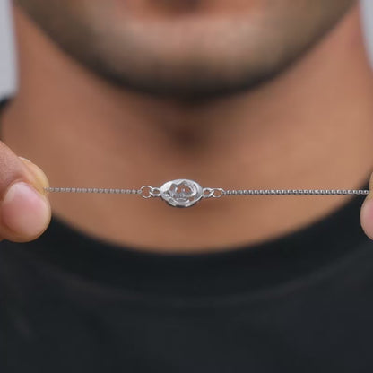 Silver Om Sutra Bracelet Rakhi