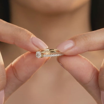 Gold Classic Path Lab Grown Diamond Ring (Size 12)