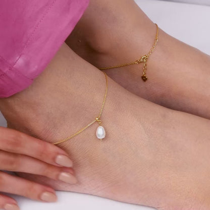 Golden Gentle Pearl Anklet