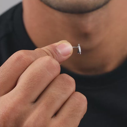 Silver Triangle Stud For Him