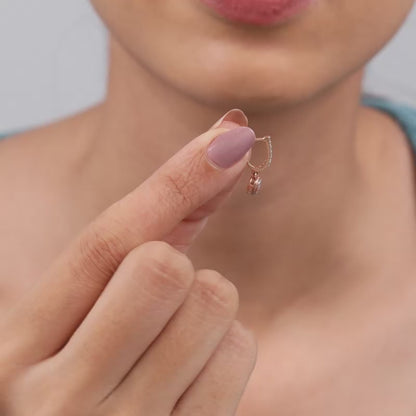 Rose Gold Love Dose Lab Grown Diamond Hoop Earrings