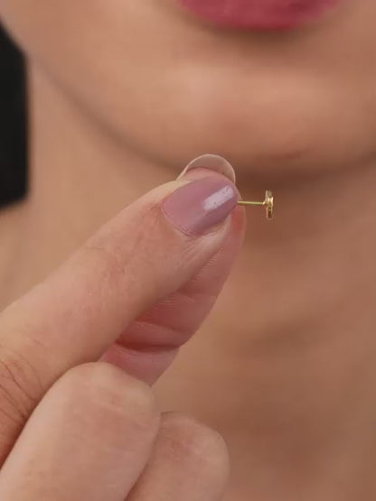 Golden Heart Stud Earrings