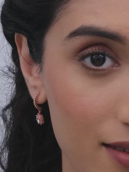 Rose Gold Zircon Drizzle Drop Earrings