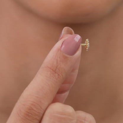 Gold Bold Slash Lab Grown Diamond Nosepin