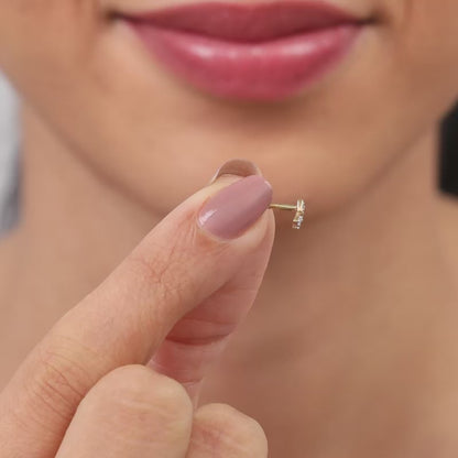 Gold Triad Lab Grown Diamond Stud Earrings