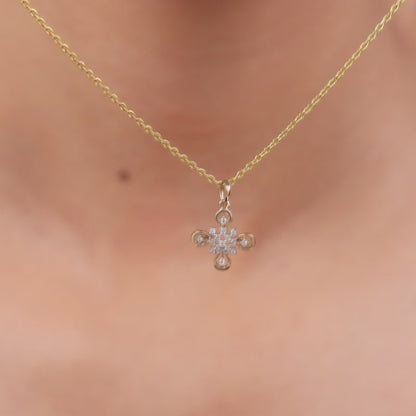 Gold Elara Spiral Lab Grown Diamond Pendant