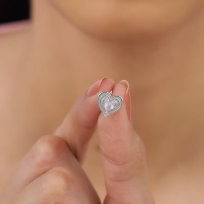 Silver Echo of Love Studs