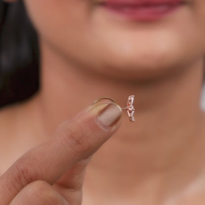 Rose Gold Pearl Dangler Earrings