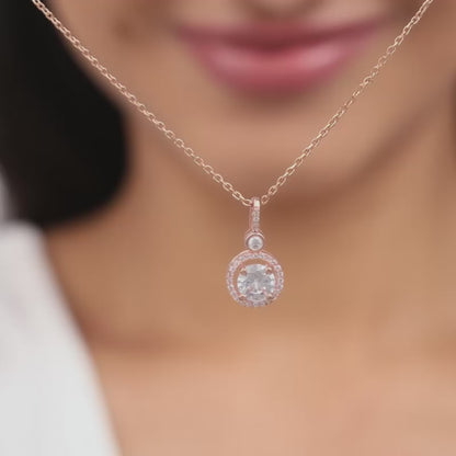 Rose Gold Drizzle Drop Pendant With Link Chain