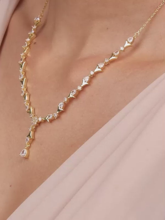 Golden Glinting Joy Zircon Pendant