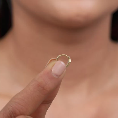 Gold Quatrefoil Lab Grown Diamond Hoop Earrings