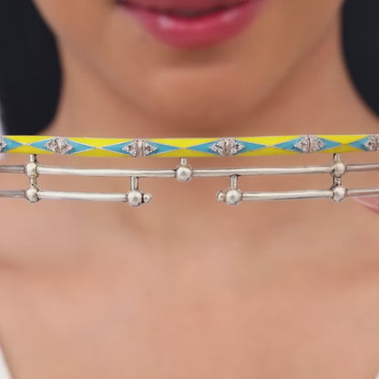 Oxidised Silver Vintage Torque Layered Necklace