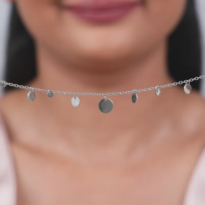 Silver Circular Charm Necklace