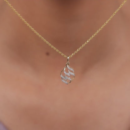 Gold Auric Edge Lab Grown Diamond Pendant