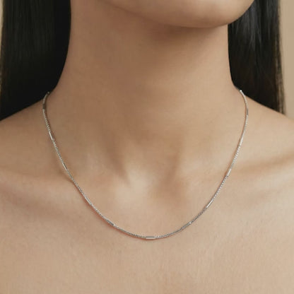 Silver Hexagonal Bar Box Chain