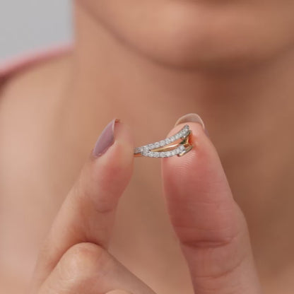 Gold Twin Glow Lab Grown Diamond Ring