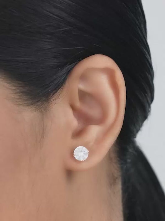 Rose Gold Classic Zircon Earrings