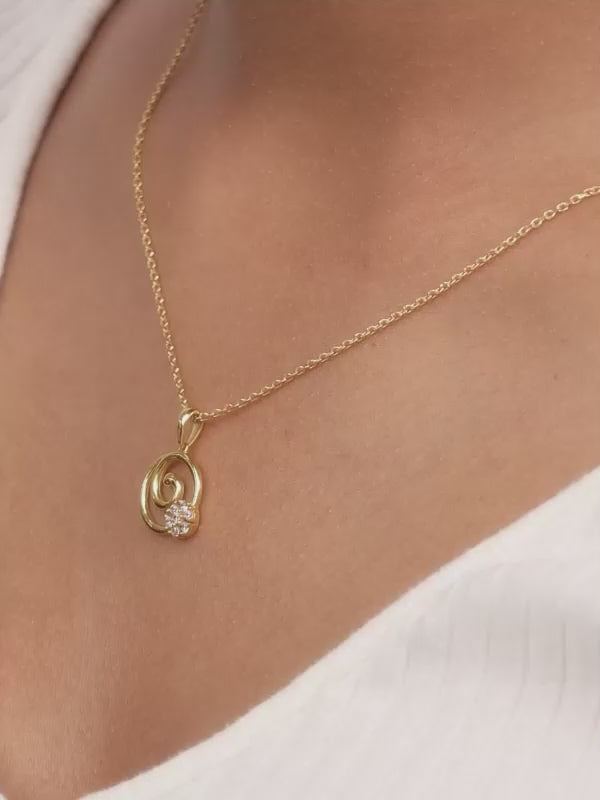 Golden Spiral Keepsake Pendant With Link Chain