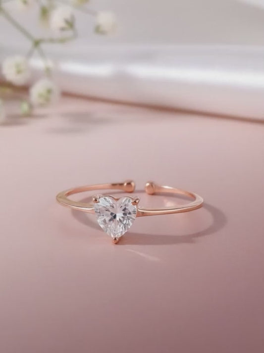 Rose Gold Flirty Heart Ring