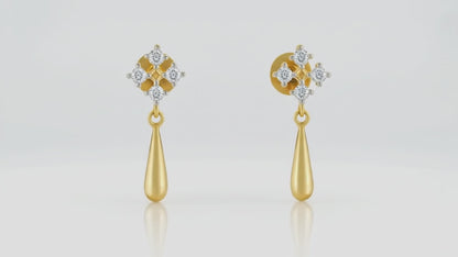 Gold Dazzling Drop Diamond Earrings
