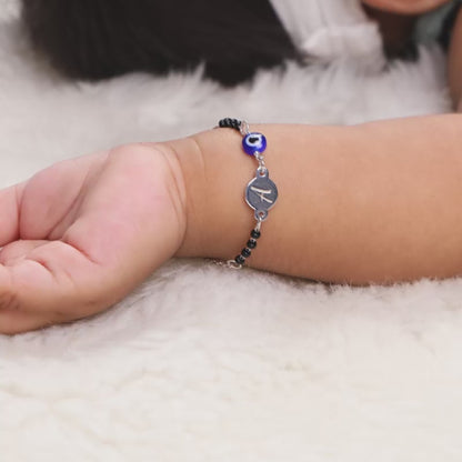 Silver Personalised Nazariya Kids Bracelet (0 - 2 Years)