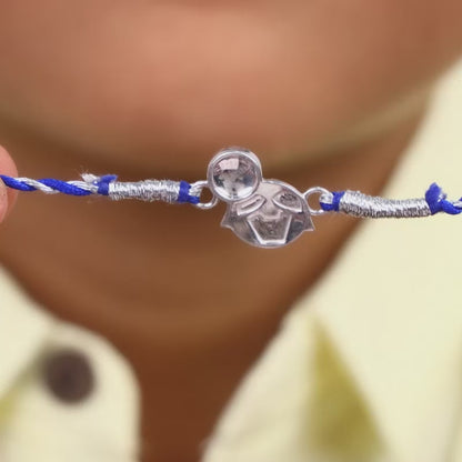 Silver Captain America Rakhi for Kids