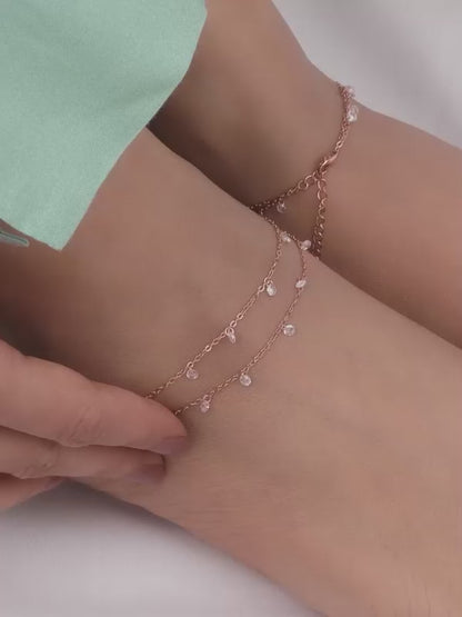 Rose Gold Layered Queen's Anklet