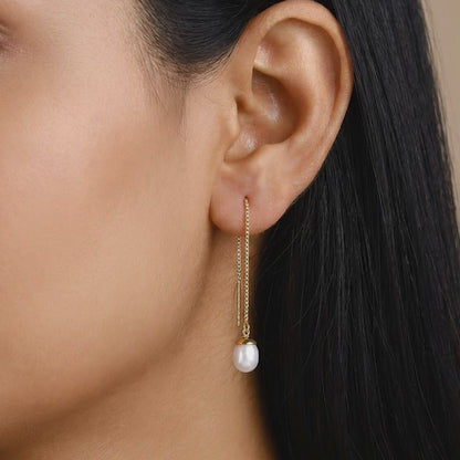 Golden Tide Pearl Earrings