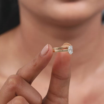 Gold Oval Cut Solitaire Lab Grown Diamond Ring