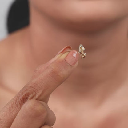 Gold Orchid Lab Grown Diamond Studs