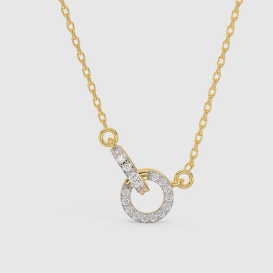 Gold Interconnected Diamond Necklace