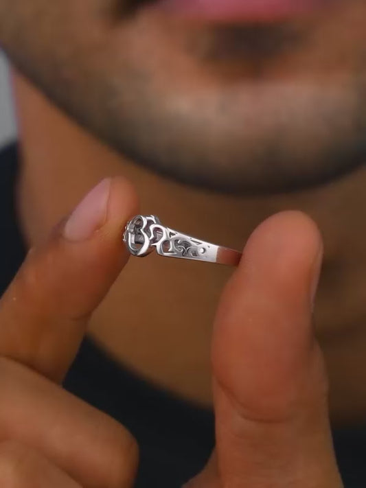 Silver Om Aura Ring For Him