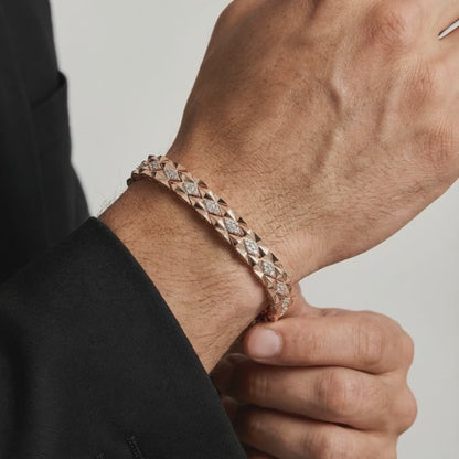 Rose Gold Imperial Grid Bracelet For Him