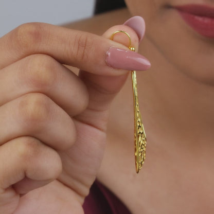 Golden Coral Filigree Earrings