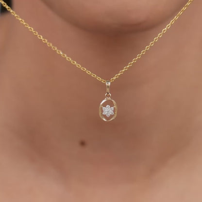 Gold Aurora Spark Lab Grown Diamond Pendant