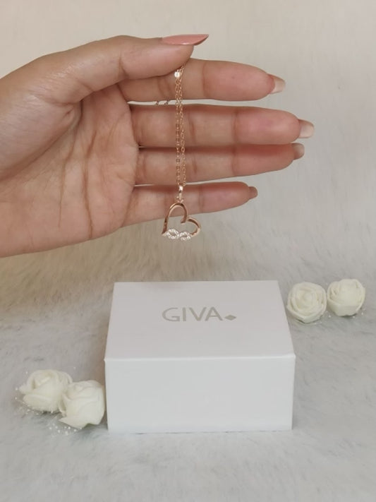 Rose Gold Infinity Heart Pendant with Link Chain