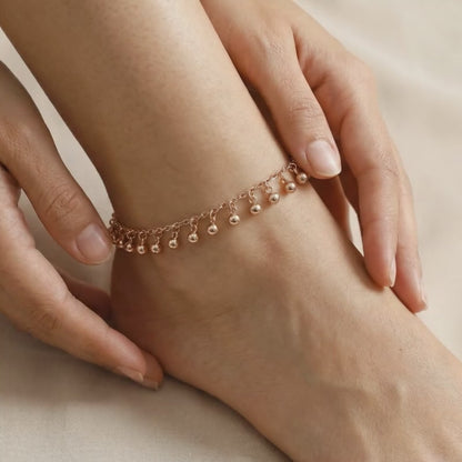 Rose Gold Orb Dot Anklet
