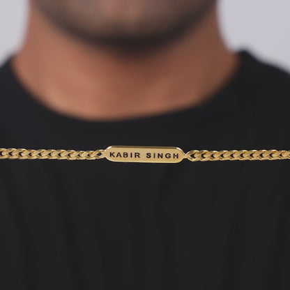 Golden Personalised Cuban Bracelet for Him