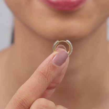 Gold Channel Lab Grown Diamond Hoop Earrings