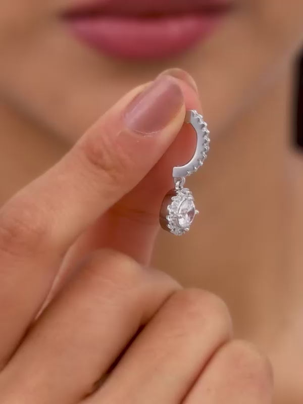 Silver Zircon Drizzle Drop Earrings