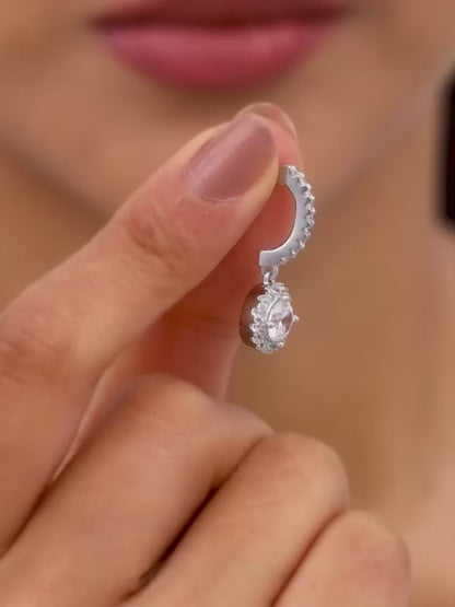 Silver Zircon Drizzle Drop Earrings