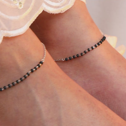 Silver Moonlit Rhythm Anklet