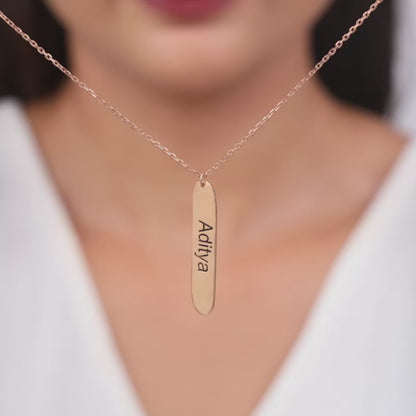 Personalised Rose Gold Charming Two Sided Necklace
