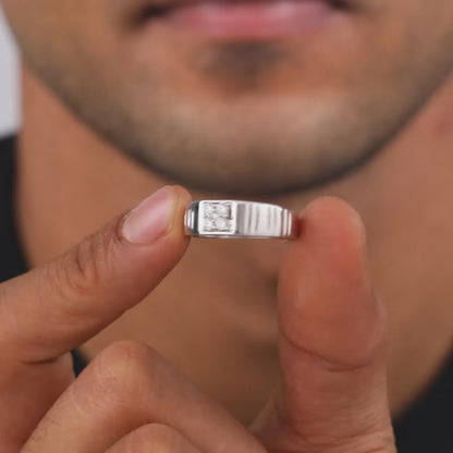 Silver Monolith Ring For Him