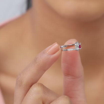 Silver Red Rebel Ring