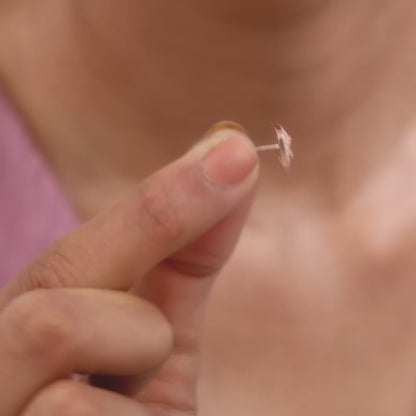 Rose Gold Zirconia Square Earrings